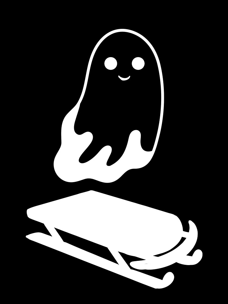 Thumbnail 3 von 3, Tuch, Ghost Riding A Sled Funny Halloween Kids Sled Ghost Gear designt und verkauft von DynamicDesign.