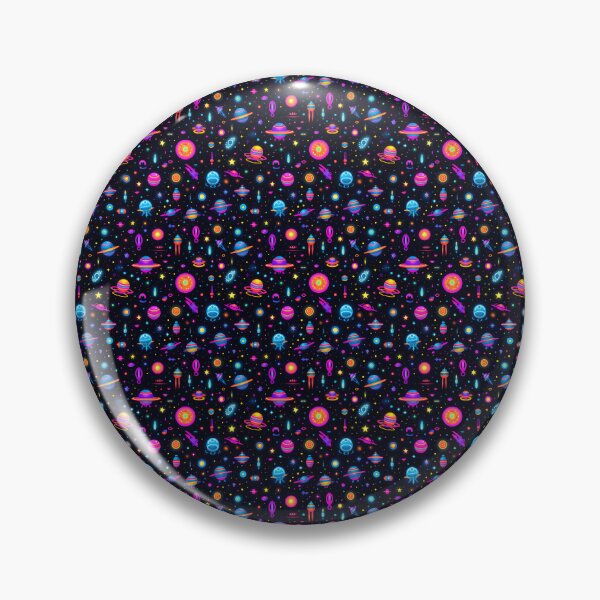 Item preview, Neon Light Shape Pattern #1 Spaceships & Planets designed and sold by ARTficiallyAnon.