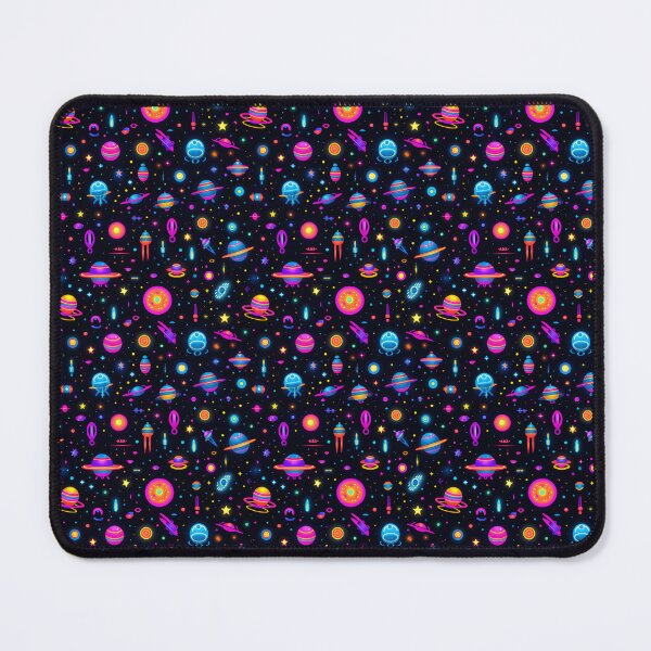Item preview, Neon Light Shape Pattern #1 Spaceships & Planets designed and sold by ARTficiallyAnon.