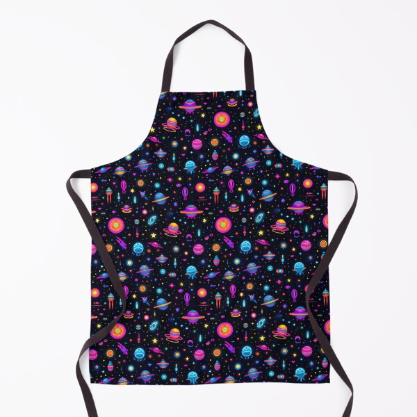 Item preview, Neon Light Shape Pattern #1 Spaceships & Planets designed and sold by ARTficiallyAnon.