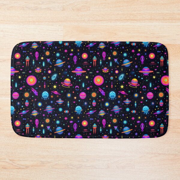 Item preview, Neon Light Shape Pattern #1 Spaceships & Planets designed and sold by ARTficiallyAnon.