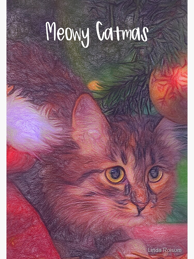 Thumbnail 3 of 3, Canvas Print, Meowy Catmas designed and sold by jouvaygifts.