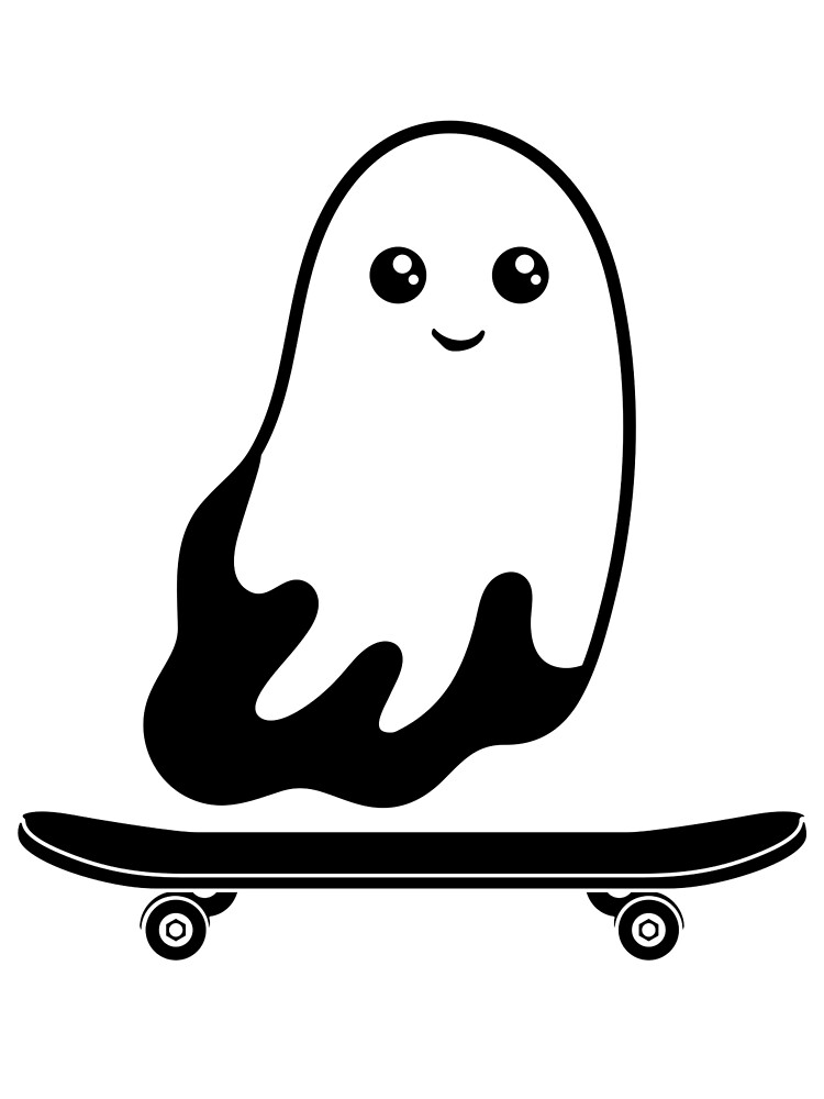 Thumbnail 3 von 3, Tuch, Ghost Skateboard Emo Halloween Costume Skateboarding Gear designt und verkauft von DynamicDesign.