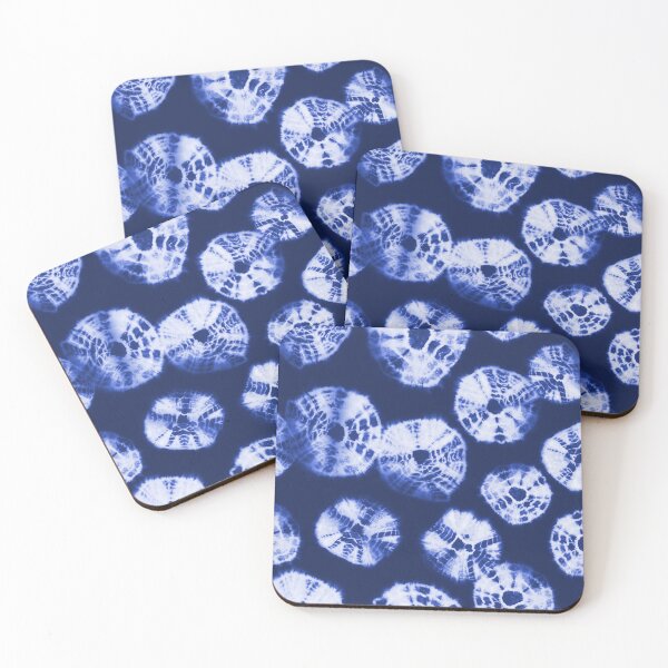 Item preview, Shibori Kumo tie dye deep white dots over bright blue designed and sold by marufemia.