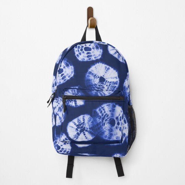 Item preview, Shibori Kumo tie dye deep white dots over bright blue designed and sold by marufemia.