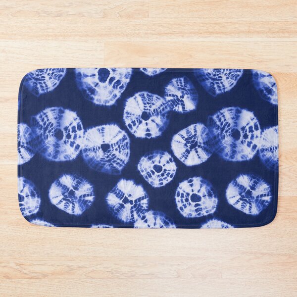 Item preview, Shibori Kumo tie dye deep white dots over bright blue designed and sold by marufemia.