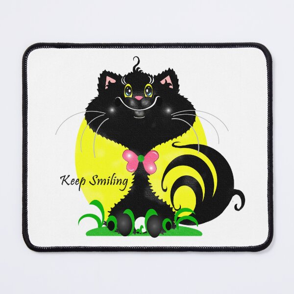 Item preview, Black cat with sweet smile designed and sold by Shirley cute art .