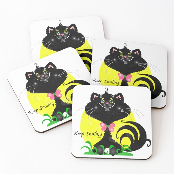 Item preview, Black cat with sweet smile  designed and sold by Shirley cute art .