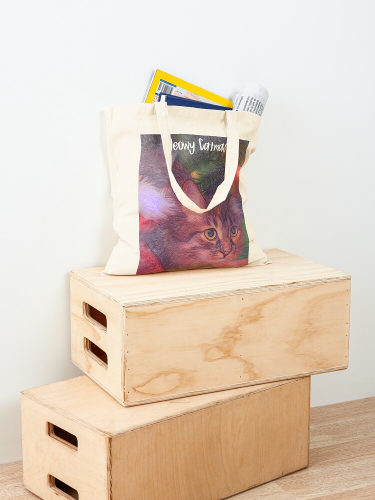Thumbnail 4 of 5, Tote Bag, Meowy Catmas designed and sold by jouvaygifts.