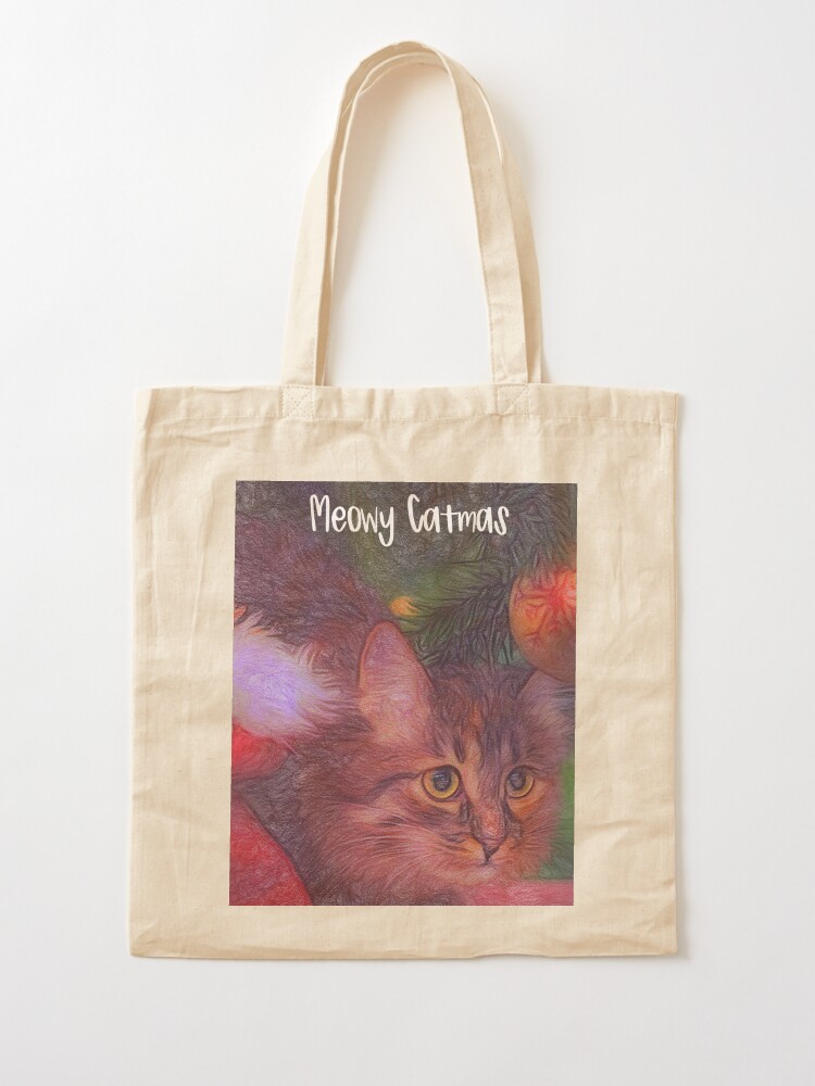 Thumbnail 2 of 5, Tote Bag, Meowy Catmas designed and sold by jouvaygifts.
