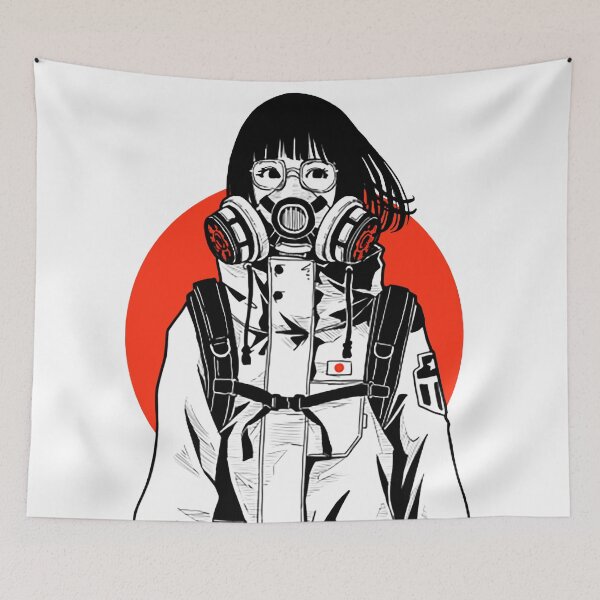 Item preview, Vaporwave Japanese Cyberpunk Gas Mask designed and sold by ShurikenStar.