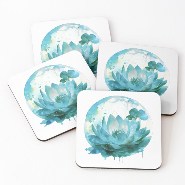 Item preview, Blue Lotus Flower of the Fifth Chakra - Watercolor Painting in Transparent Glass Ball designed and sold by TetianaArt.