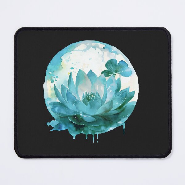 Item preview, Blue Lotus Flower of the Fifth Chakra - Watercolor Painting in Transparent Glass Ball designed and sold by TetianaArt.