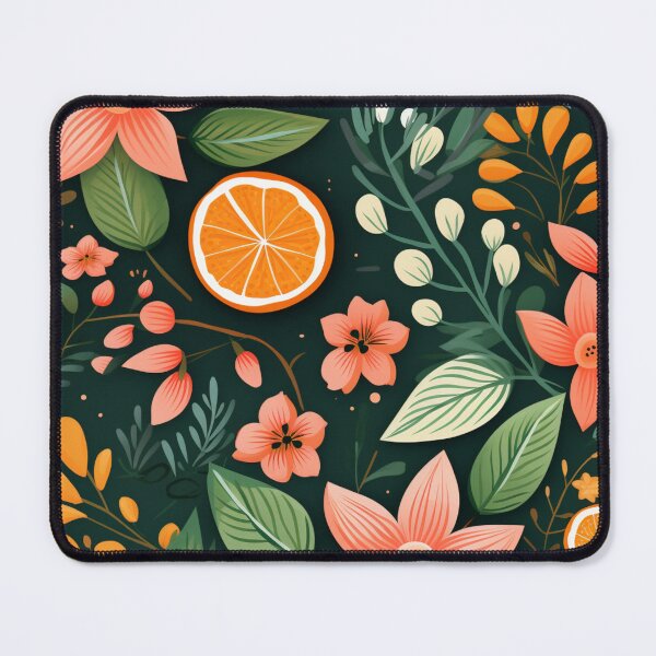 Item preview, Floral orange pattern in dark background designed and sold by bigmoments.