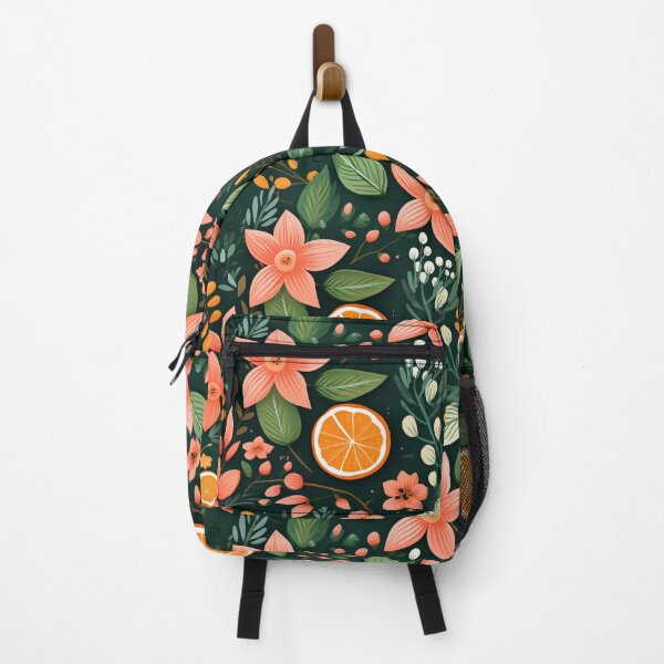Item preview, Floral orange pattern in dark background designed and sold by bigmoments.