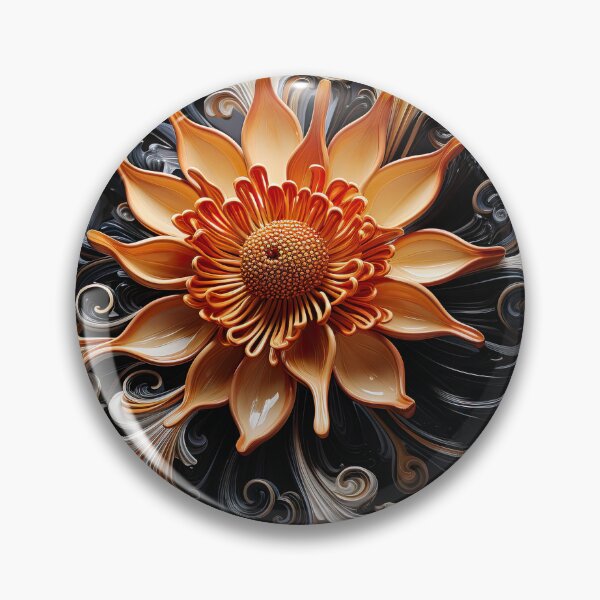 Item preview, Orange Color Flower on Black Background designed and sold by artify-visions.