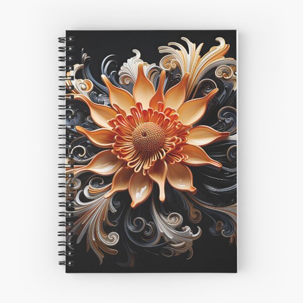 Item preview, Orange Color Flower on Black Background designed and sold by artify-visions.