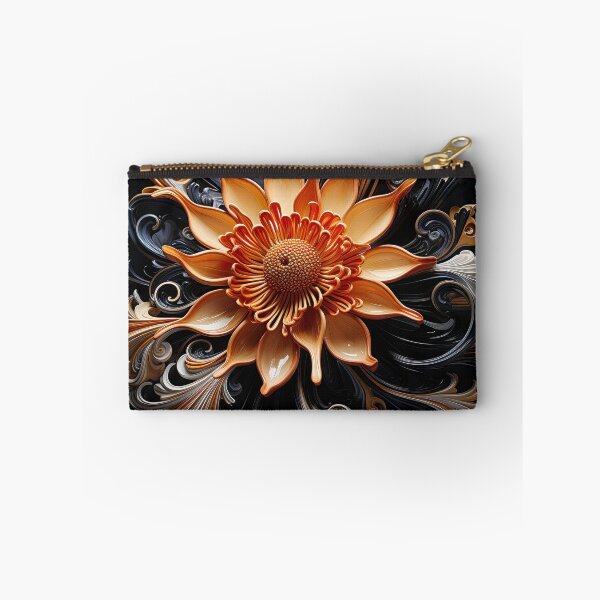 Item preview, Orange Color Flower on Black Background designed and sold by artify-visions.