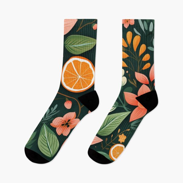 Item preview, Floral orange pattern in dark background designed and sold by bigmoments.