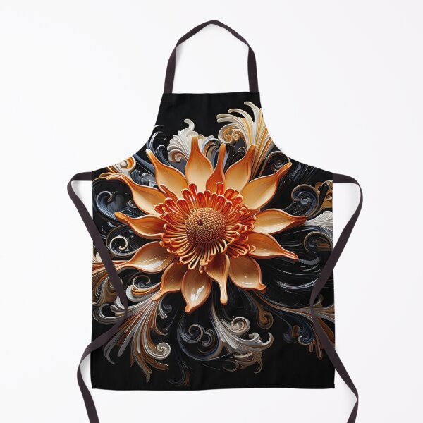 Item preview, Orange Color Flower on Black Background designed and sold by artify-visions.