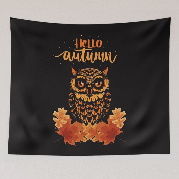 Item preview, Fall hello autumn owl designed and sold by SeeingBeyond.