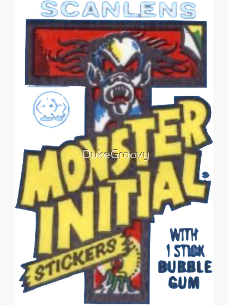 Scanlens 70's Monster Initials Bubble Gum Sticker Sticker C J Sticker for  Sale by DukeGroovy