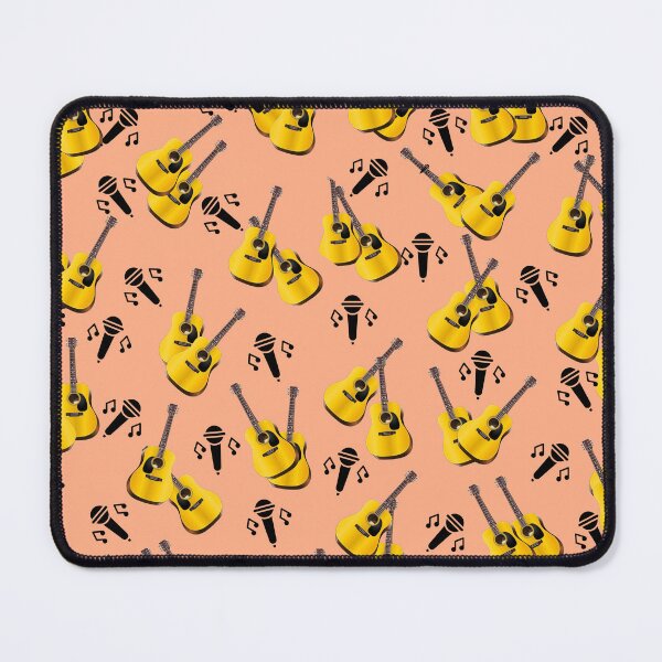 Item preview, Cute colorful arty peach with yellow guitars design designed and sold by AngelinaCashArt.