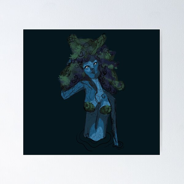 Item preview, Mermaid Sea goddess poster  designed and sold by RivalRoseDesign.