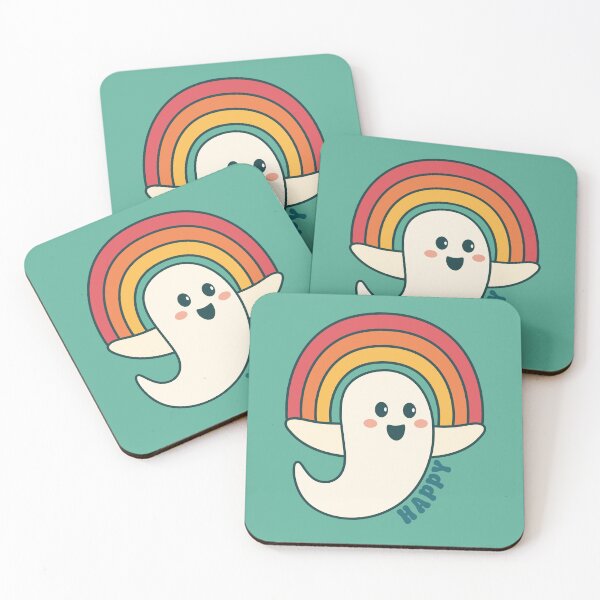 Item preview, Happy Rainbow Ghost Retro designed and sold by TakaTatu.