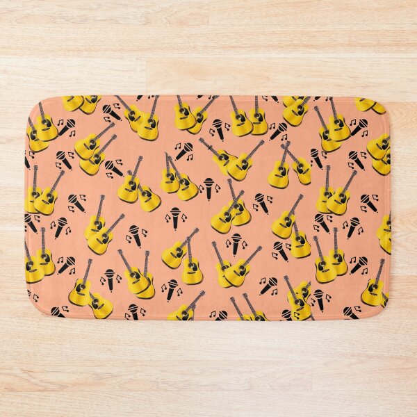 Item preview, Cute colorful arty peach with yellow guitars design designed and sold by AngelinaCashArt.