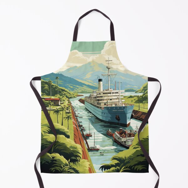 Item preview, A Vintage Travel Illustration of the Panama Canal - Panama designed and sold by GoodOldVintage.