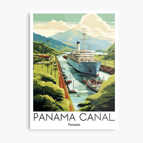 Item preview, A Vintage Travel Illustration of the Panama Canal - Panama  designed and sold by GoodOldVintage.