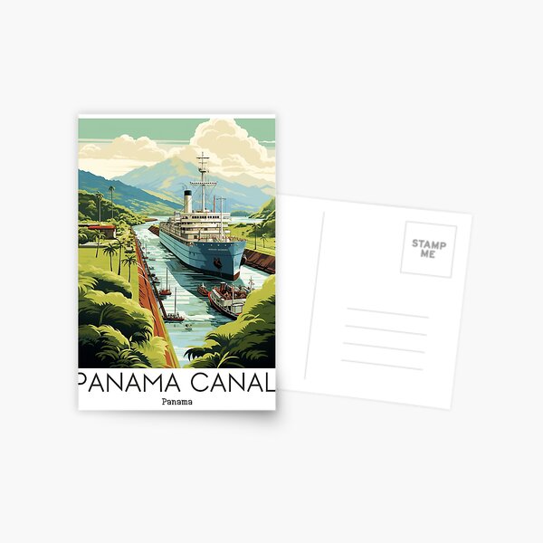 Item preview, A Vintage Travel Illustration of the Panama Canal - Panama  designed and sold by GoodOldVintage.