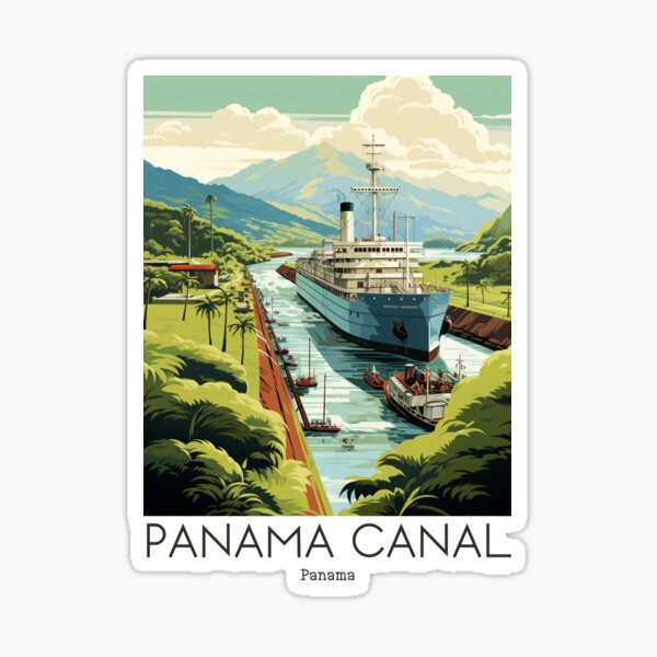 Item preview, A Vintage Travel Illustration of the Panama Canal - Panama  designed and sold by GoodOldVintage.