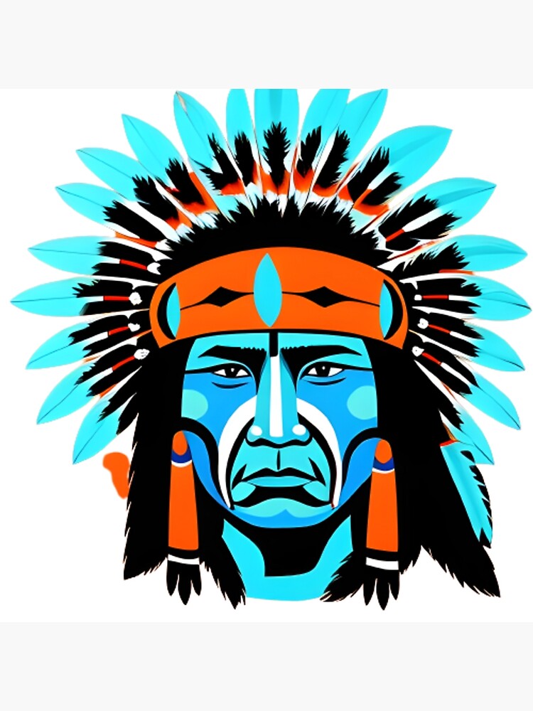 blue native american sticker 