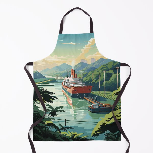 Item preview, A Vintage Travel Illustration of the Panama Canal - Panama designed and sold by GoodOldVintage.