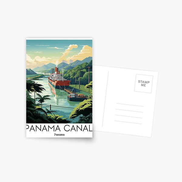 Item preview, A Vintage Travel Illustration of the Panama Canal - Panama  designed and sold by GoodOldVintage.