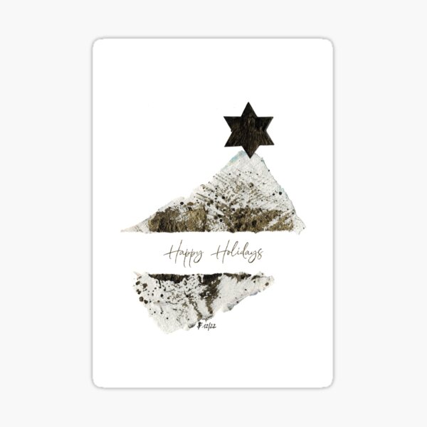 Christmas motif "Simply Black and Gold", English Sticker