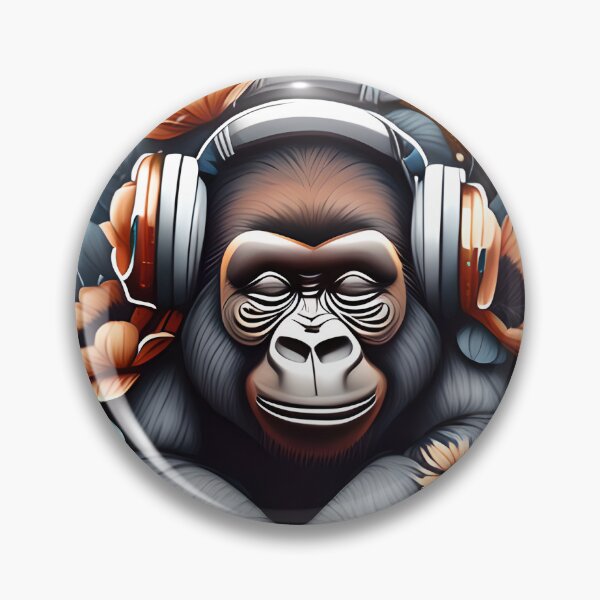 Item preview, CUTE GORILLA BABY IN HEADPHONES 1 designed and sold by justyna-s28.