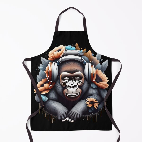 Item preview, CUTE GORILLA BABY IN HEADPHONES 1 designed and sold by justyna-s28.