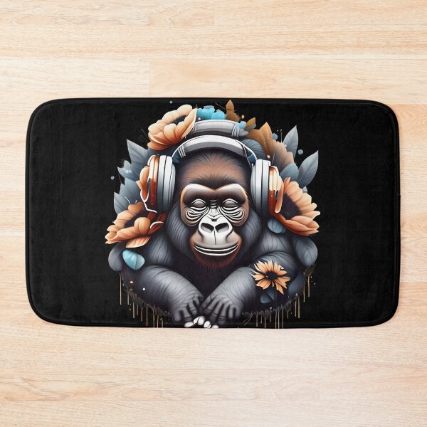 Item preview, CUTE GORILLA BABY IN HEADPHONES 1 designed and sold by justyna-s28.