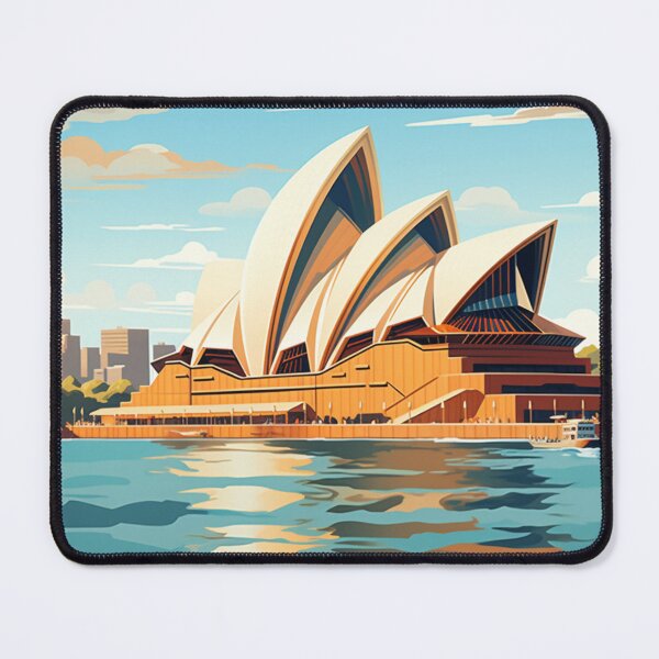 Item preview, A Vintage Travel Illustration of the Opera House in Sydney - Australia  designed and sold by GoodOldVintage.