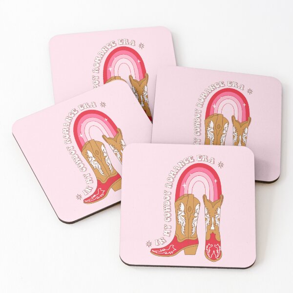 Item preview, In my cowboy romance era. Pink Cowboy boots with rainbow.  designed and sold by CoCoArt-Ua.