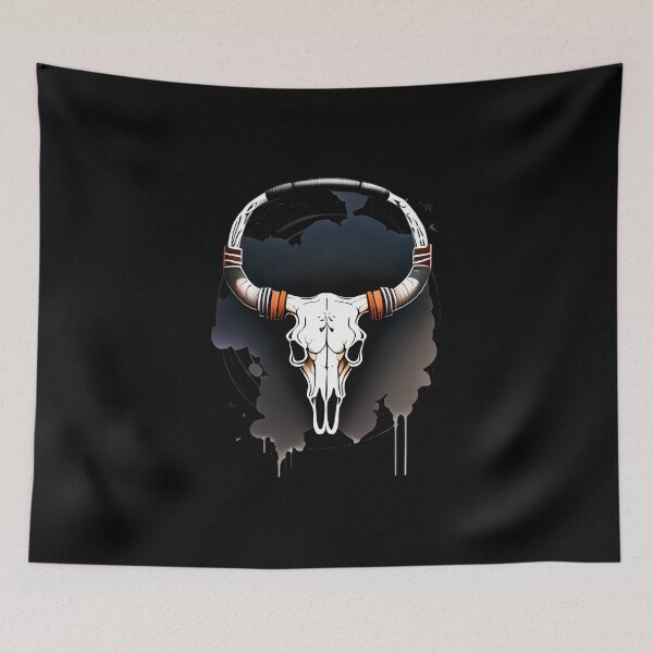 Item preview, BULL SCULL BLACK WHITE ORANGE 1  designed and sold by justyna-s28.