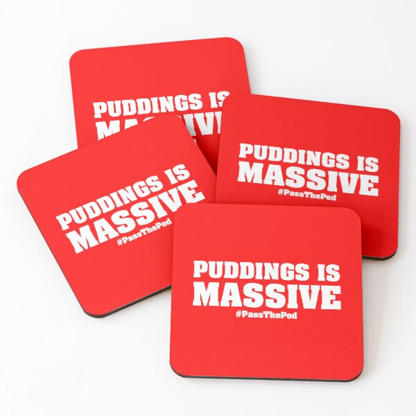 Item preview, Puddings is Massive | That Peter Crouch Podcast | White Print designed and sold by SJ Designs.