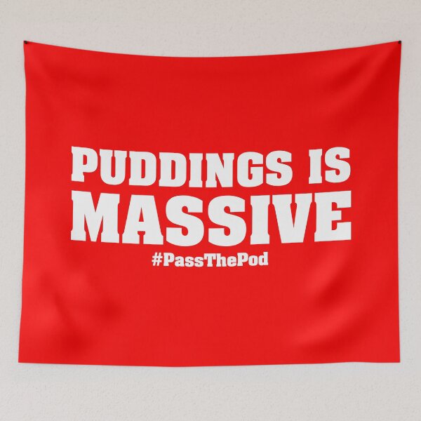 Item preview, Puddings is Massive | That Peter Crouch Podcast | White Print designed and sold by SJ Designs.