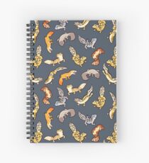 Cuaderno de espiral geckos de gemelos en gris oscuro