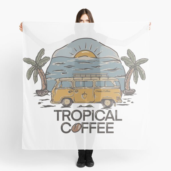 Vintage Tropical Coffee Scarf
