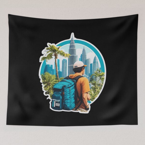 Item preview, Travel Backpacking and Visiting Kuala Lumpur designed and sold by Ridiculam Toga.