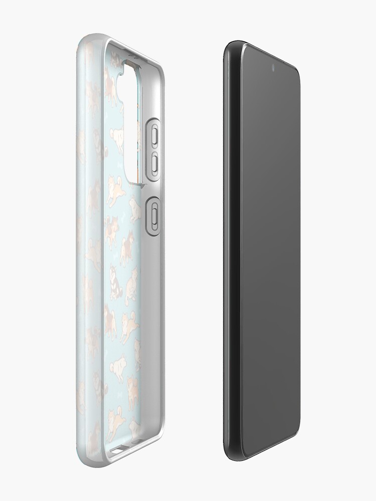 Alternate view of shibes in blue Samsung Galaxy Phone Case